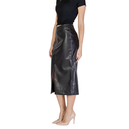 ICHI Black Polyester Skirt