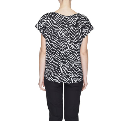 Jacqueline De Yong Black And White Viscose Tops & T-Shirt