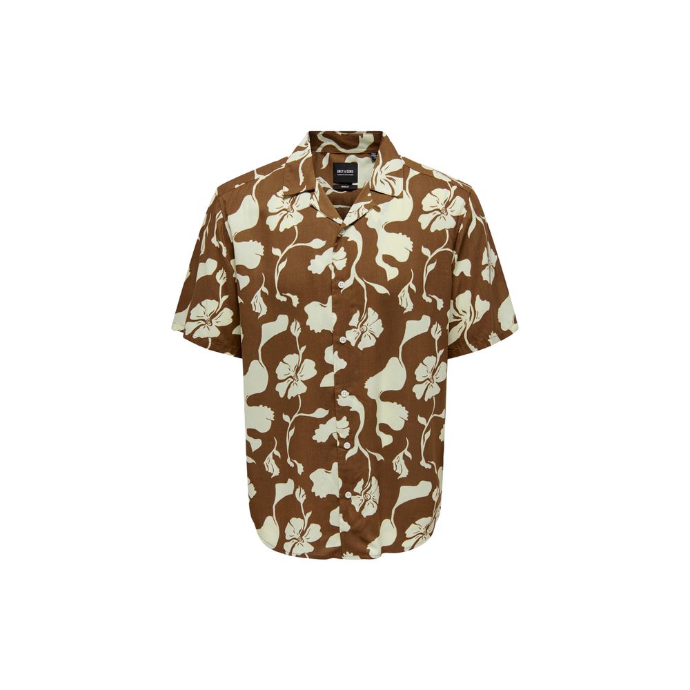 Only & Sons Brown Viscose Shirt - IT44 | S