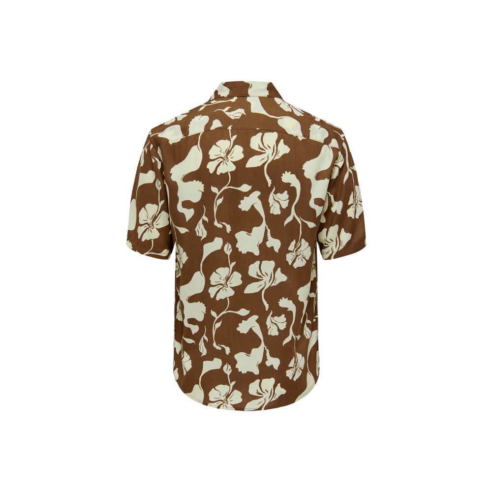 Only & Sons Brown Viscose Shirt - IT44 | S