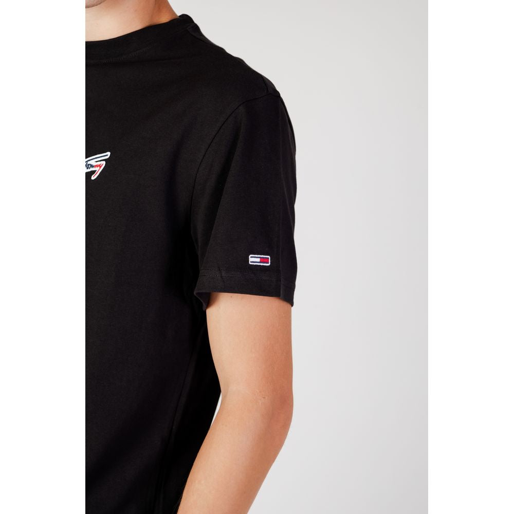 Tommy Hilfiger Jeans Black Cotton T-Shirt - IT52 | XL