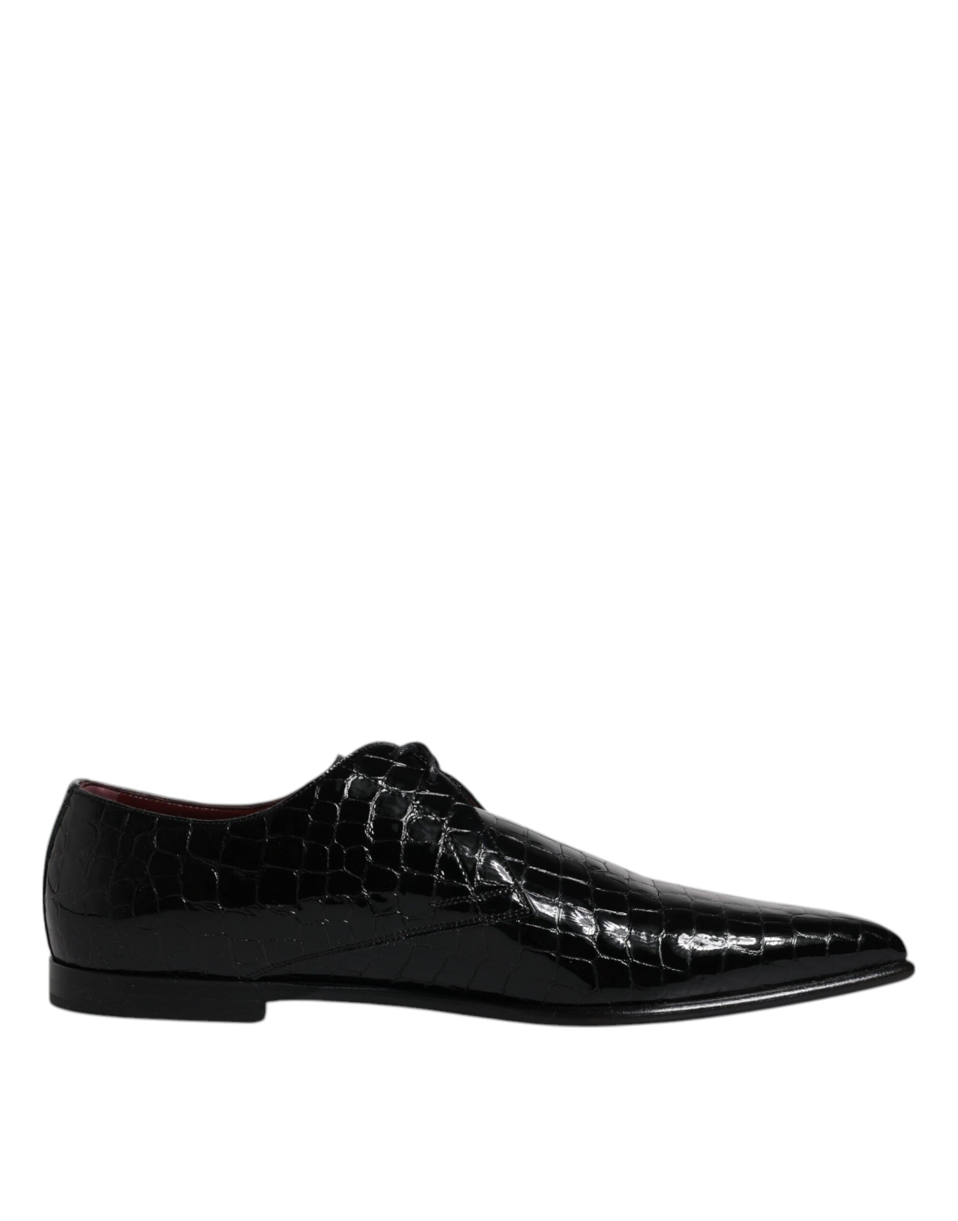 Dolce & Gabbana Black Exotic Leather Mens Derby Formal Shoes - EU44/US11