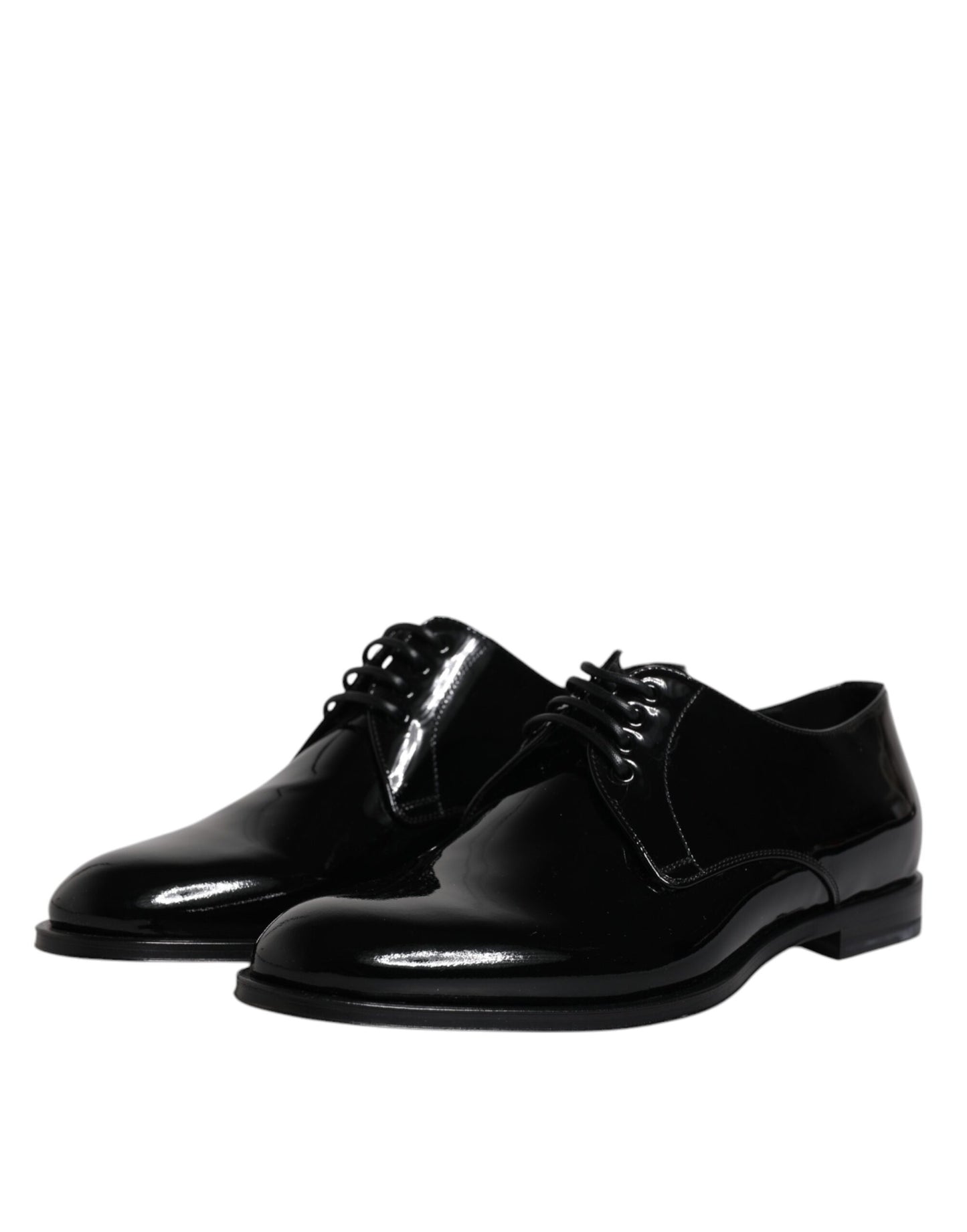 Dolce & Gabbana Black Patent Leather Derby Formal Dress Shoes - EU40/US7