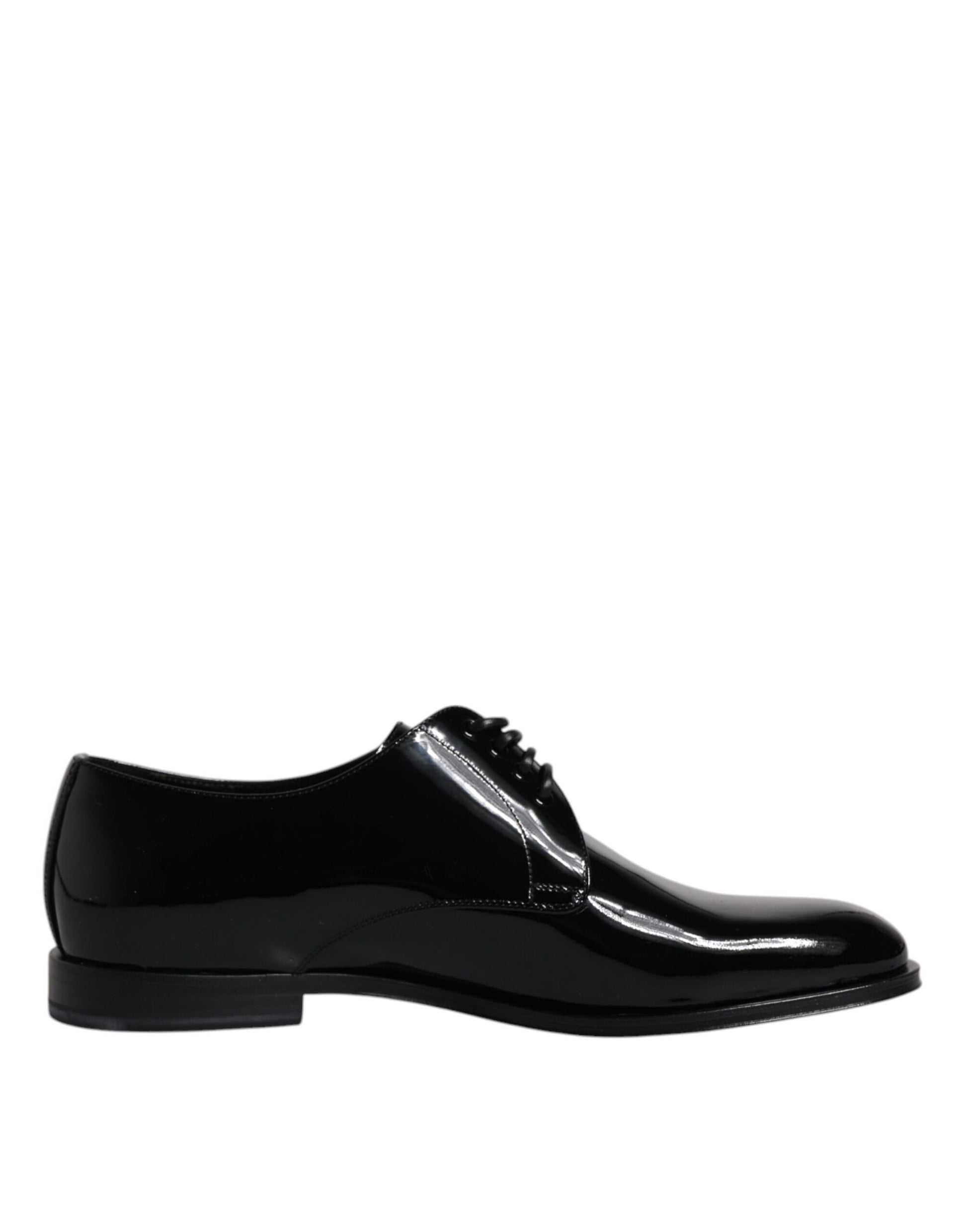 Dolce & Gabbana Black Patent Leather Derby Formal Dress Shoes - EU40/US7