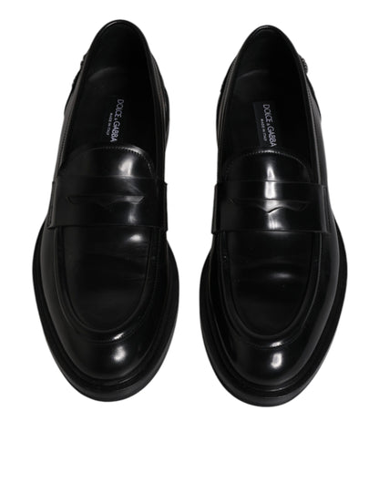 Dolce & Gabbana Black Leather Mocassin Formal Dress Shoes - EU40.5/US7.5