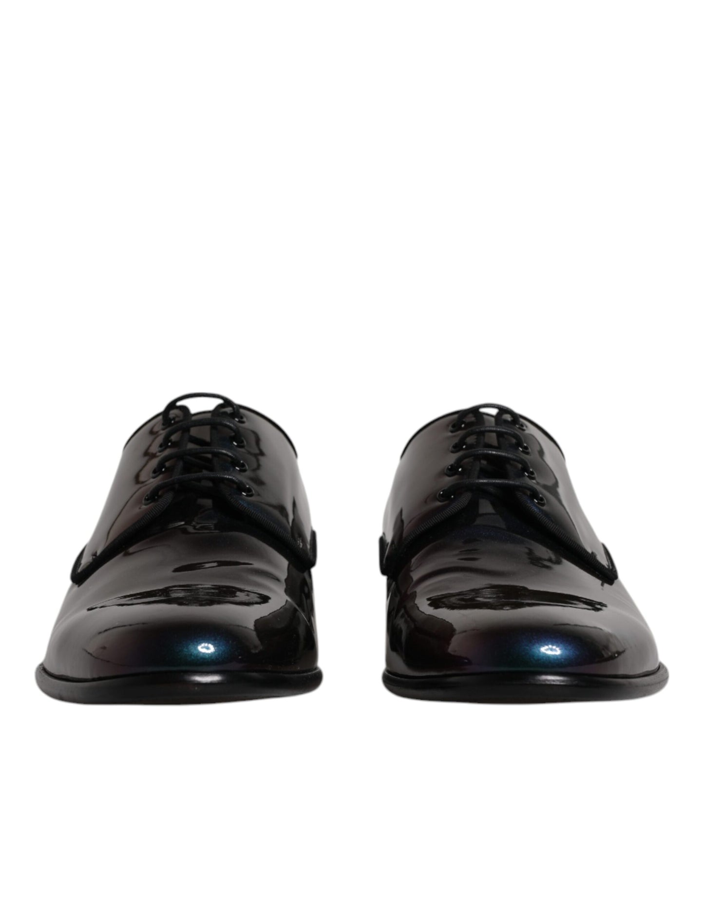 Dolce & Gabbana Peacock Patent Leather Derby Men Dress Shoes - EU44/US11