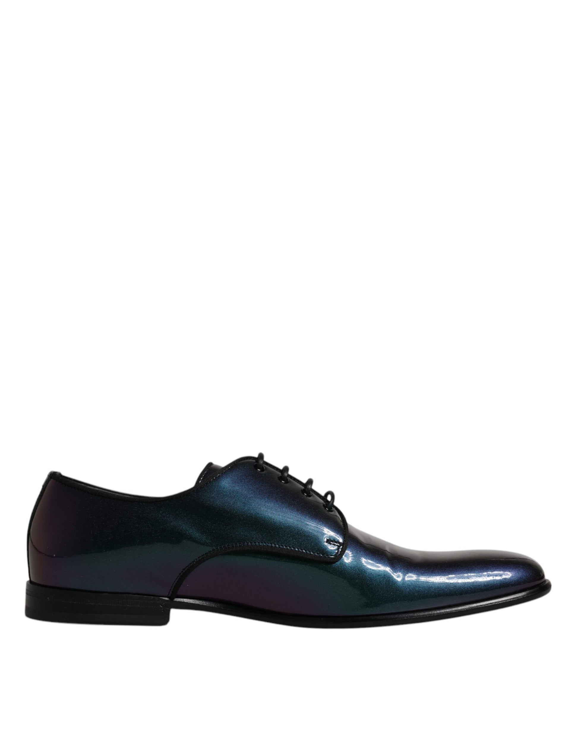 Dolce & Gabbana Peacock Patent Leather Derby Men Dress Shoes - EU44/US11