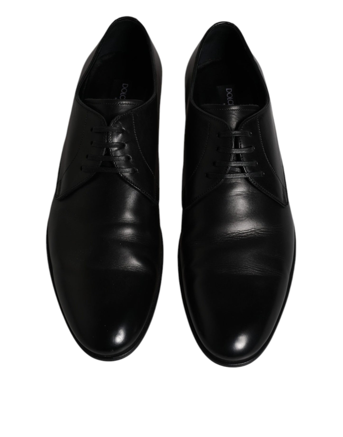 Dolce & Gabbana Black Leather Lace Up Men Derby Formal Shoes - EU42/US9