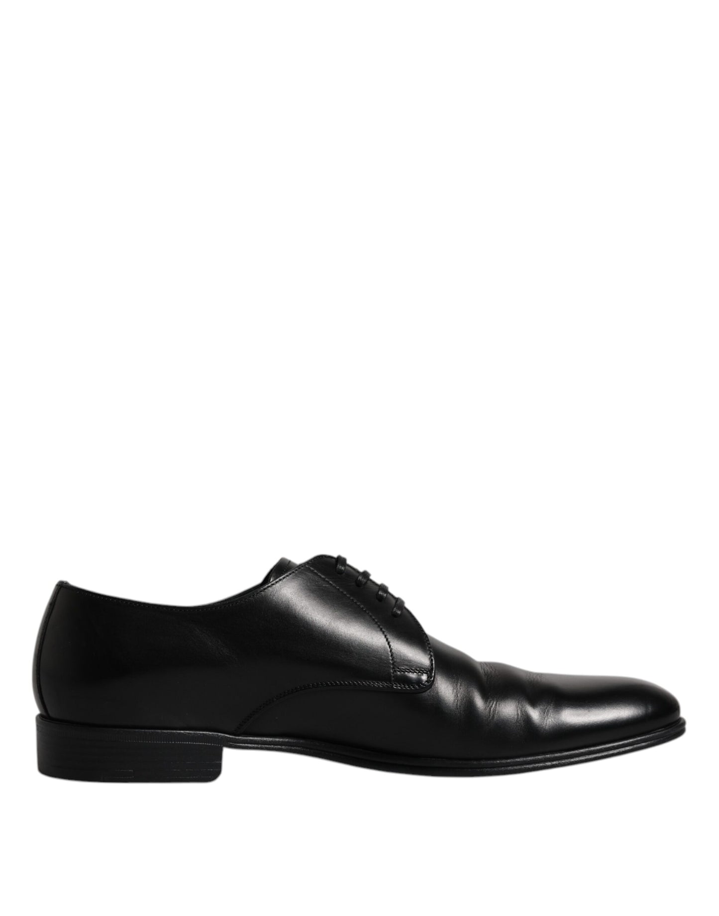 Dolce & Gabbana Black Leather Lace Up Men Derby Formal Shoes - EU42/US9