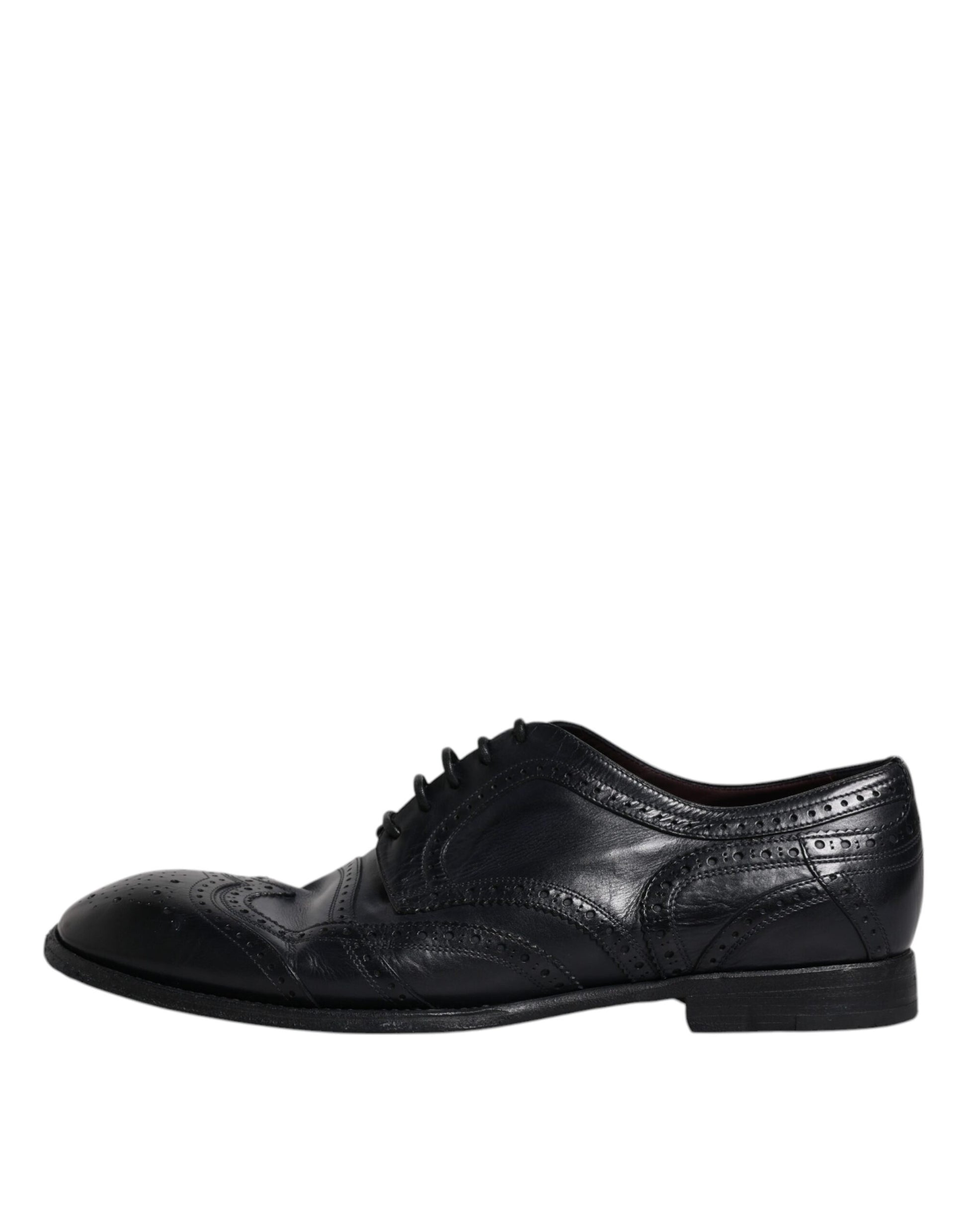 Dolce & Gabbana Blue Leather Derby Wingtip Formal Shoes - EU44/US11