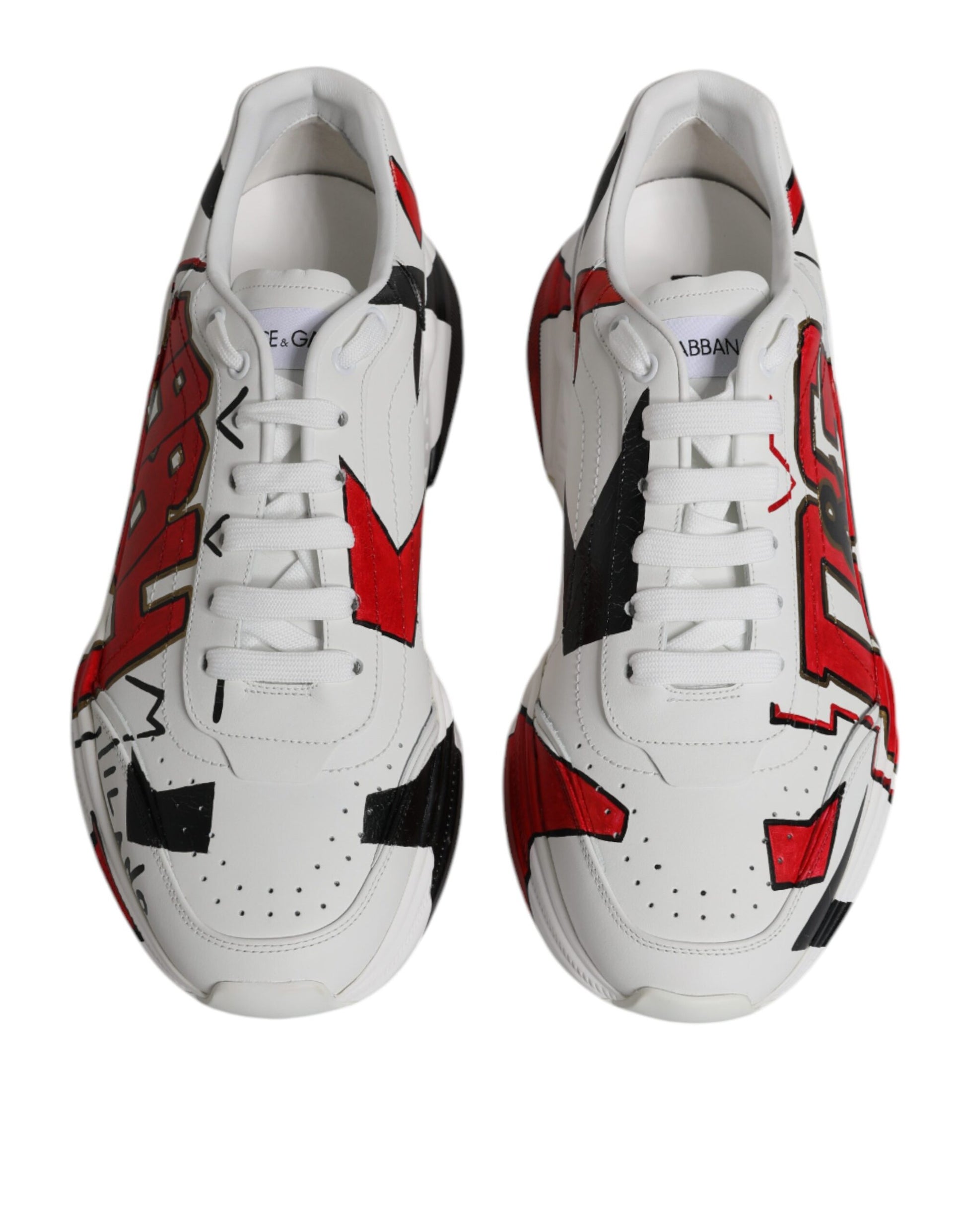 Dolce & Gabbana White Daymaster Hand Painted Sneakers Shoes - EU46/US13