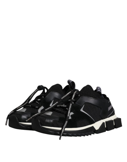 Dolce & Gabbana Black White Logo Sorrento Mens Sneakers Shoes - EU39/US6