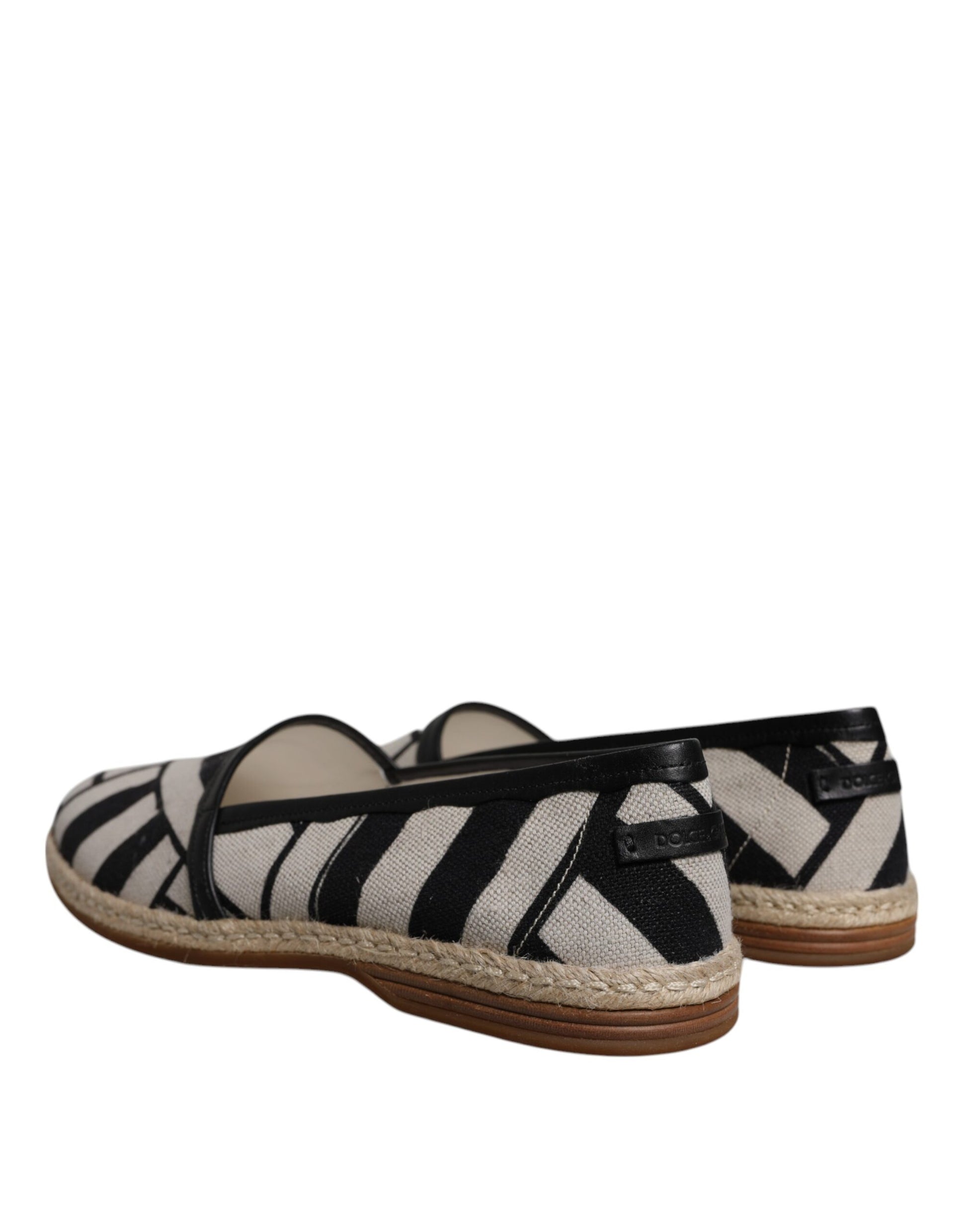 Dolce & Gabbana Black White Stripes Slip On Espadrille Shoes - EU41.5/US8.5