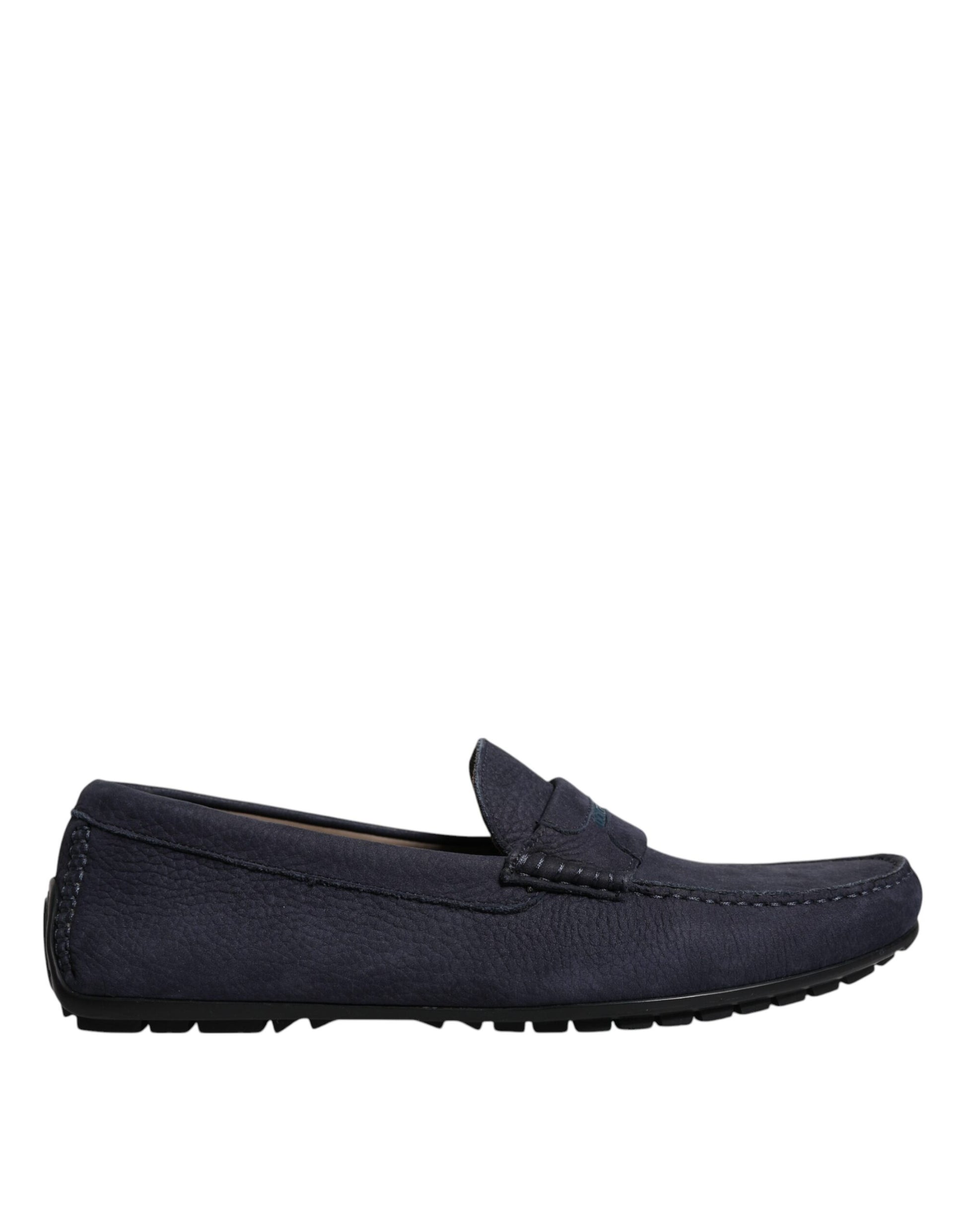 Dolce & Gabbana Blue Calf Leather Slip On Men Moccasin Shoes - EU41/US8