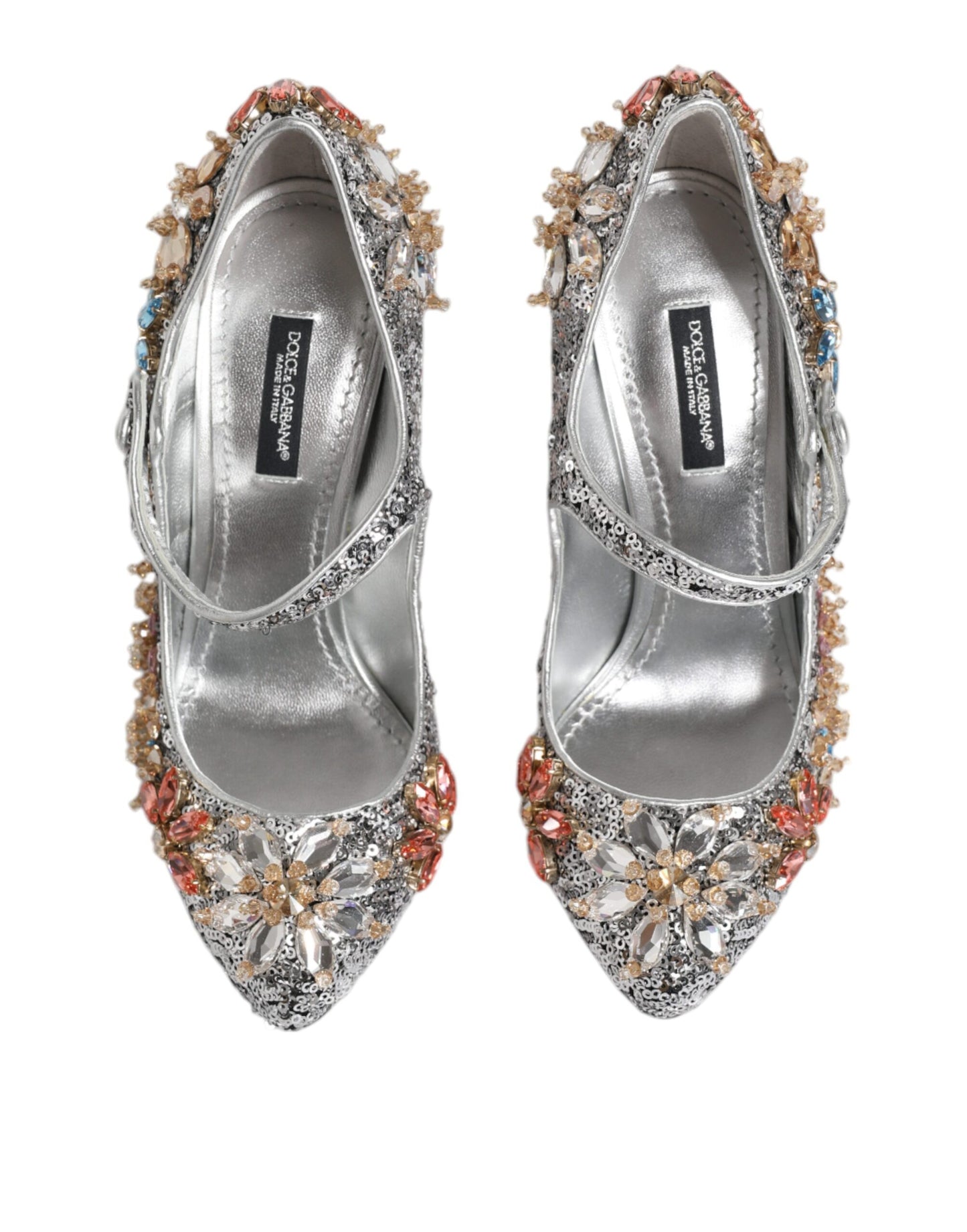 Dolce & Gabbana Silver Sequin Embellished Heels Pumps Shoes - EU36.5/US6.5