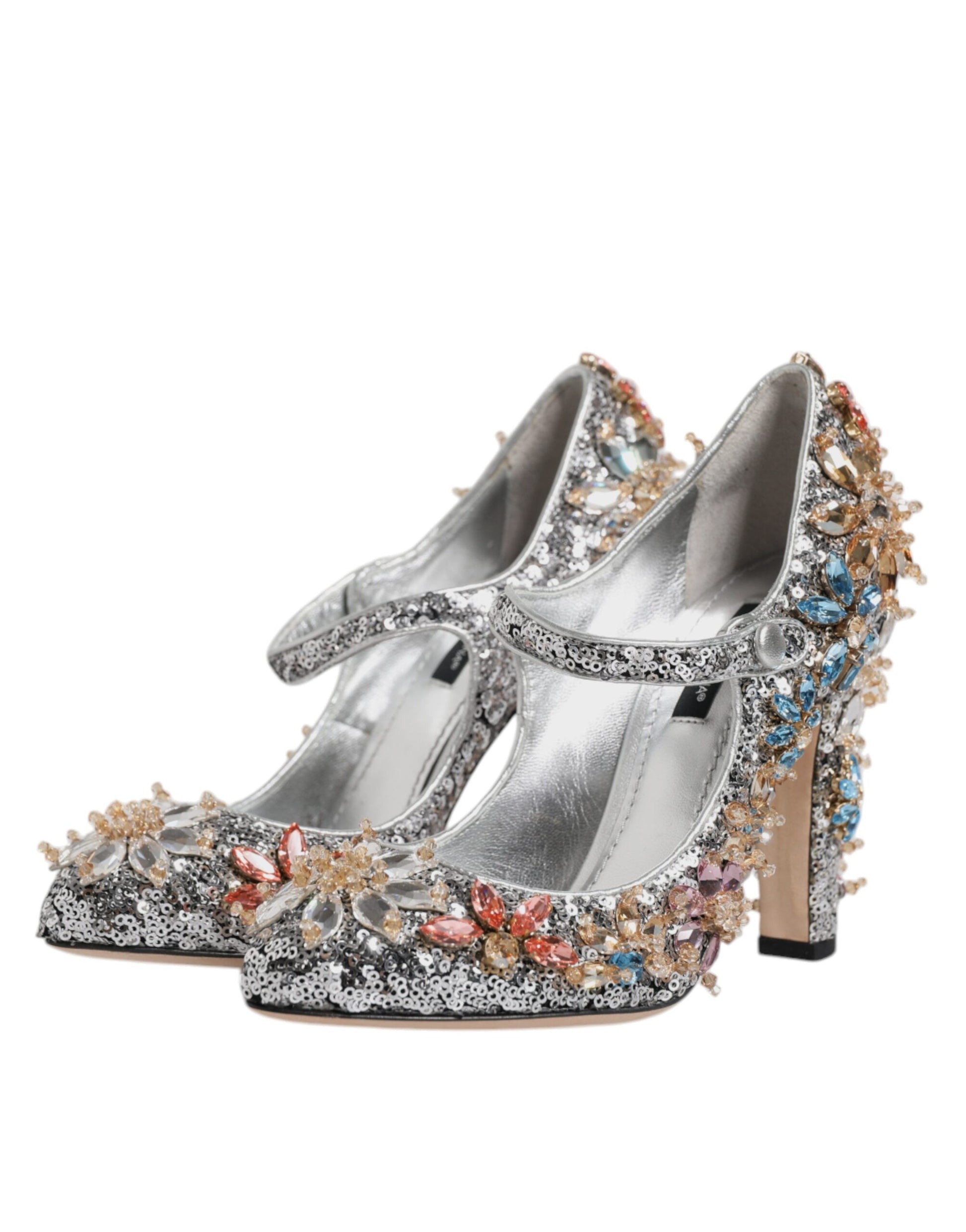 Dolce & Gabbana Silver Sequin Embellished Heels Pumps Shoes - EU36.5/US6.5