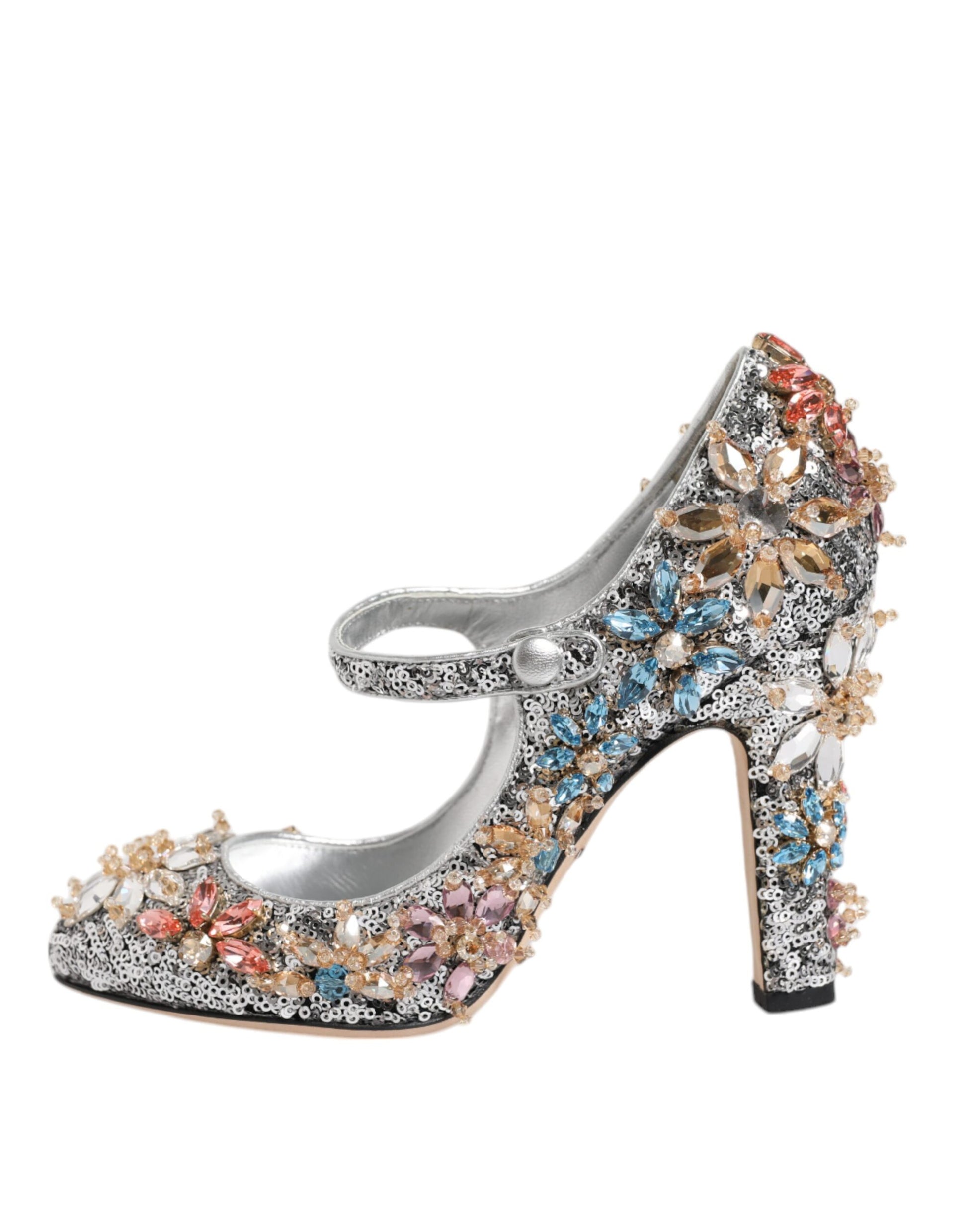 Dolce & Gabbana Silver Sequin Embellished Heels Pumps Shoes - EU36.5/US6.5