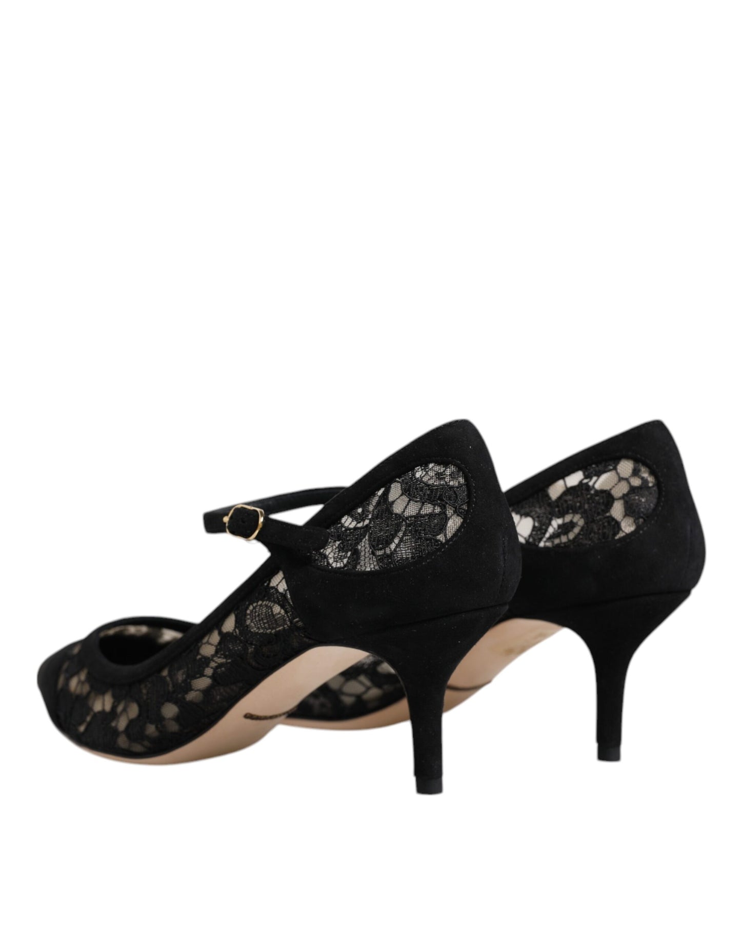 Dolce & Gabbana Black Mary Jane Taormina Lace Pumps Shoes - EU43/US13