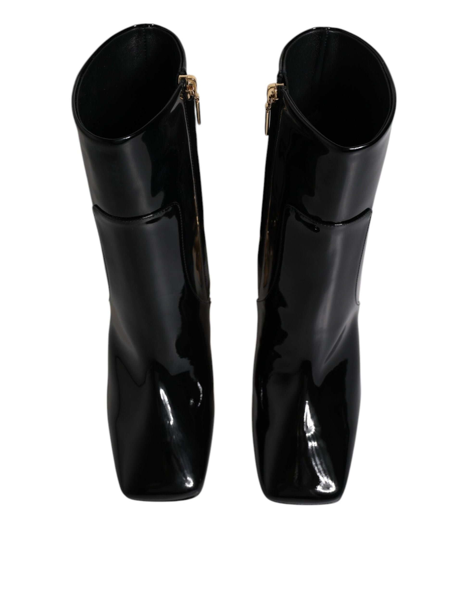 Dolce & Gabbana Black Jackie Leather Mid Calf Boots Shoes - EU35.5/US5.5