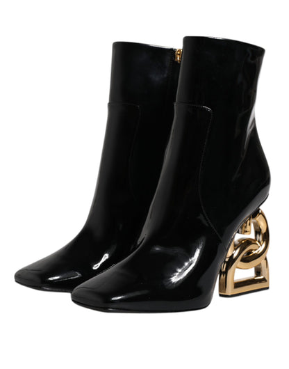 Dolce & Gabbana Black Jackie Leather Mid Calf Boots Shoes - EU35.5/US5.5