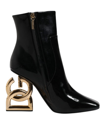 Dolce & Gabbana Black Jackie Leather Mid Calf Boots Shoes - EU35.5/US5.5