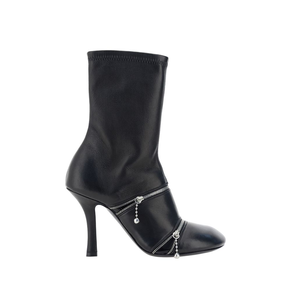 Burberry Peep Heeled Ankle Boots - EU36/US6