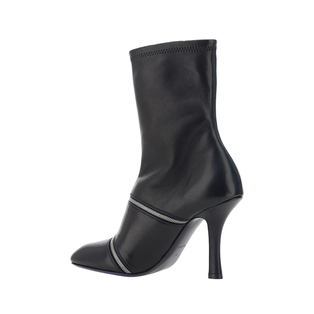 Burberry Peep Heeled Ankle Boots - EU36/US6