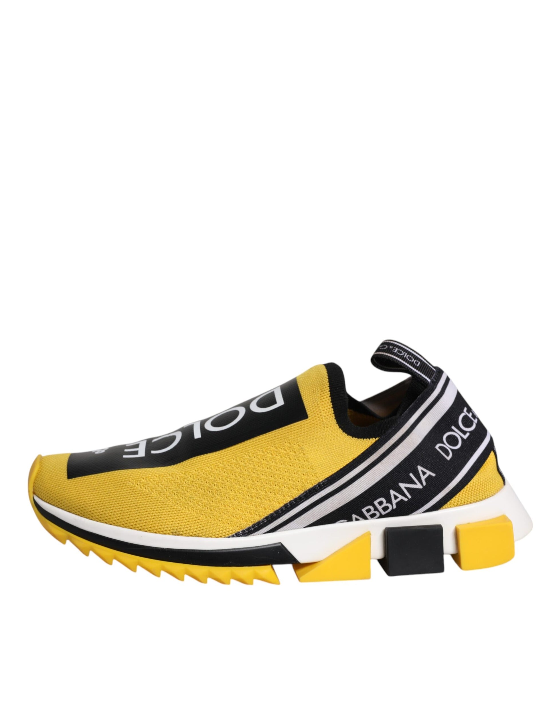 Dolce & Gabbana Yellow Black Slip On Sorrento Sneaker Shoes - EU40.5/US7.5