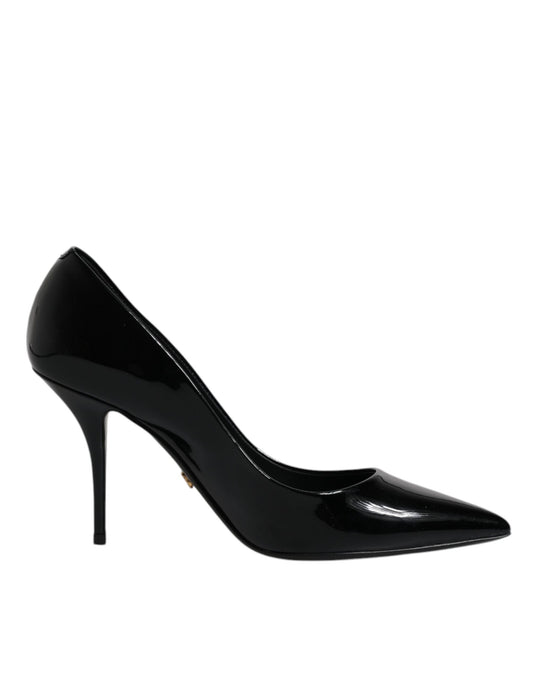 Dolce & Gabbana Black Patent Leather High Heels Pumps Shoes - EU37.5/US7.5