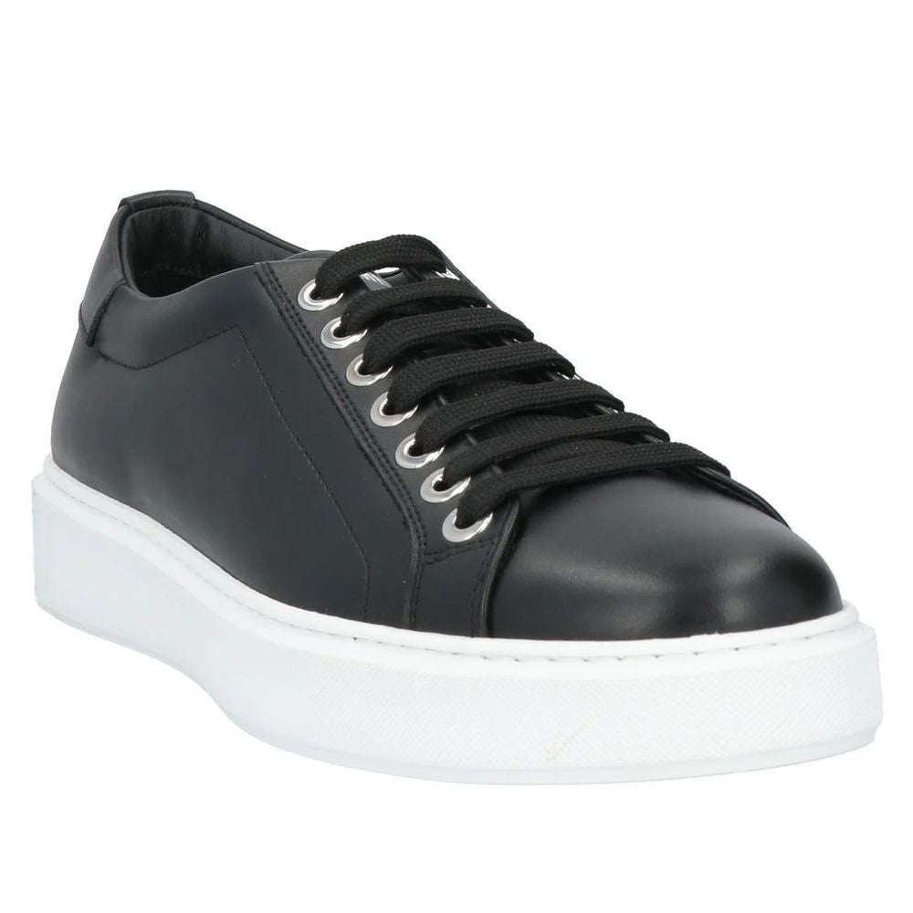 Les Hommes Black Leather Di Calfskin Sneaker