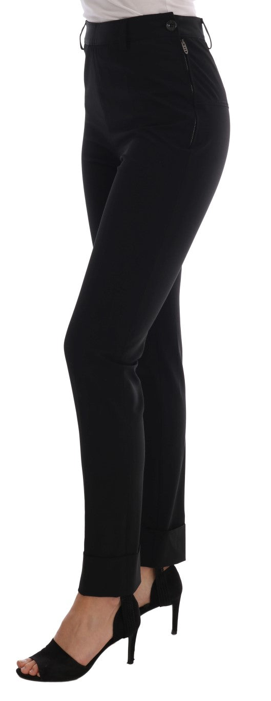 Ermanno Scervino Sleek Black Stirrup Leggings - IT38|XS