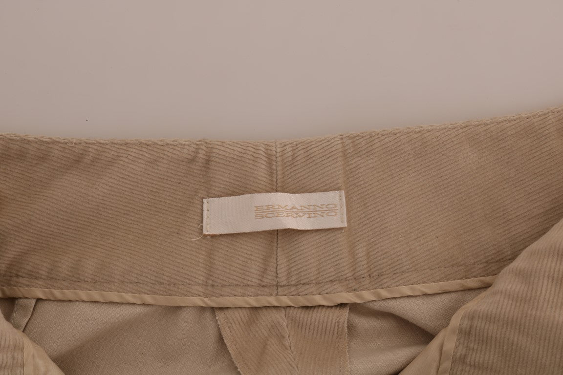 Ermanno Scervino Chic Beige Bootcut Flared Pants - IT38|XS