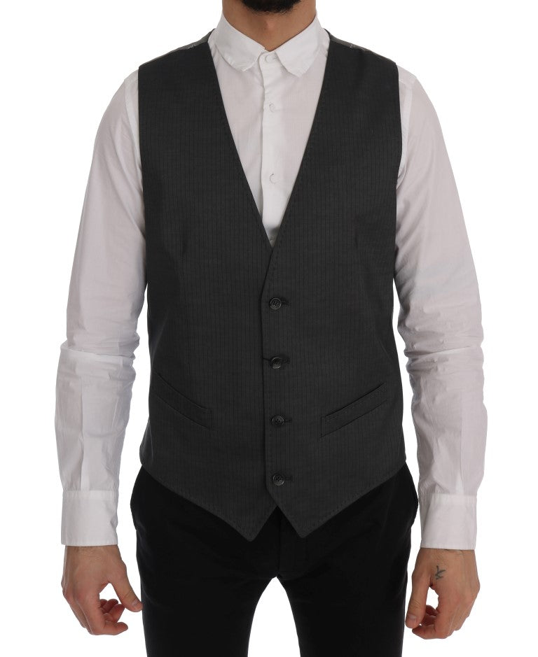 Dolce & Gabbana Sleek Gray Single-Breasted Waistcoat Vest - IT50 | L