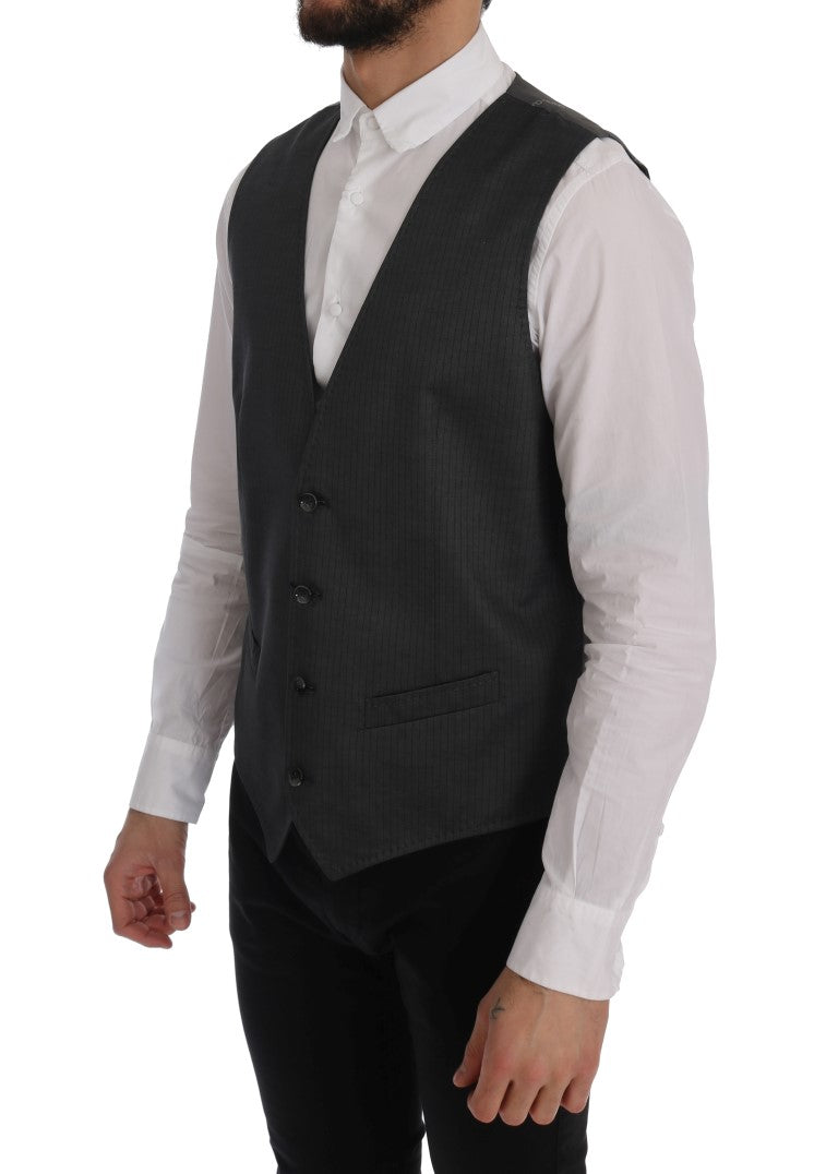 Dolce & Gabbana Sleek Gray Single-Breasted Waistcoat Vest - IT50 | L