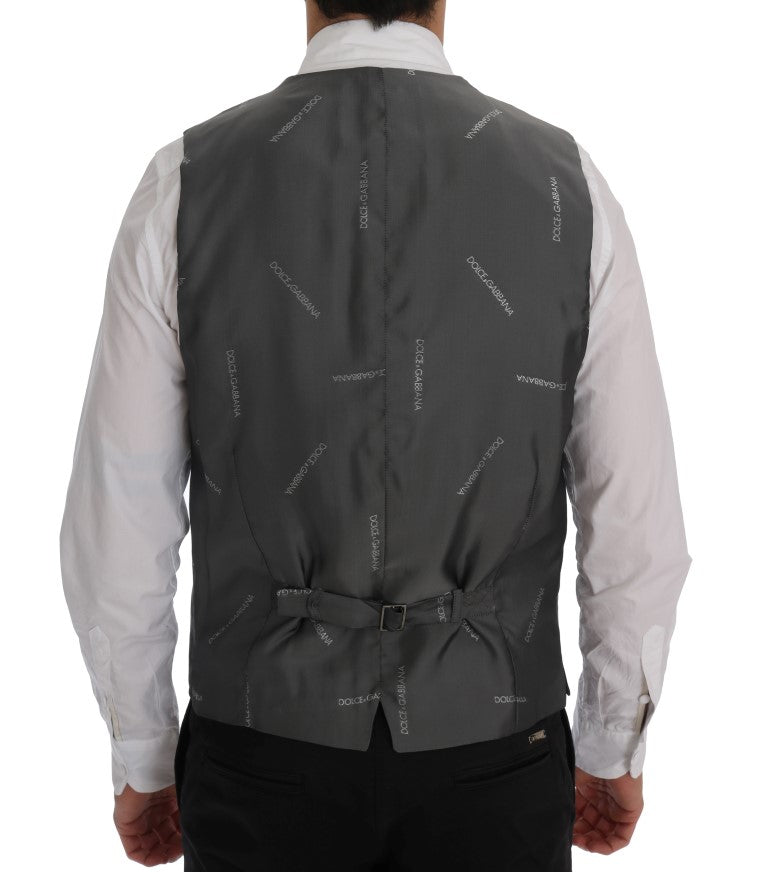 Dolce & Gabbana Sleek Gray Single-Breasted Waistcoat Vest - IT50 | L