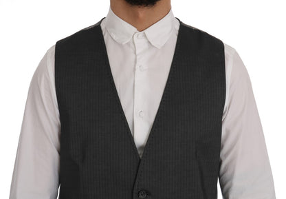 Dolce & Gabbana Sleek Gray Single-Breasted Waistcoat Vest - IT50 | L