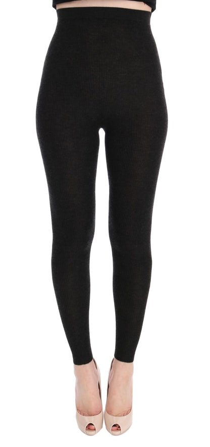 Dolce & Gabbana Elegant High-Waist Cashmere Tights Pants - IT40|S