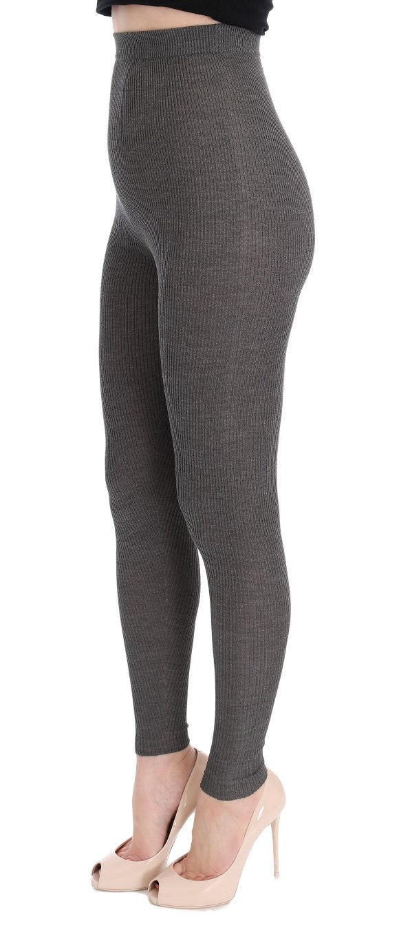 Dolce & Gabbana Elegant High Waist Cashmere Tights Pants - IT40|S