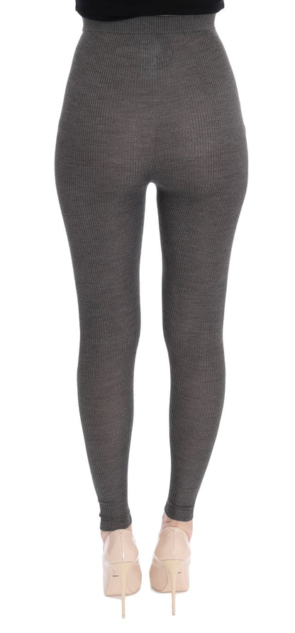 Dolce & Gabbana Elegant High Waist Cashmere Tights Pants - IT40|S