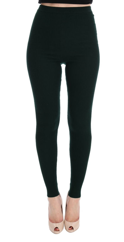 Dolce & Gabbana Elegant High Waist Green Wool Tights - IT40|S