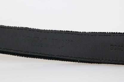 Dolce & Gabbana Elegant Black Cotton-Leather Men's Belt