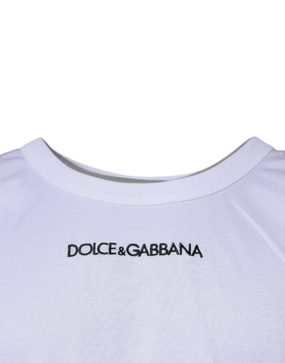 Dolce & Gabbana White Logo Cotton Sleeveless Tank T-shirt - IT48 | M