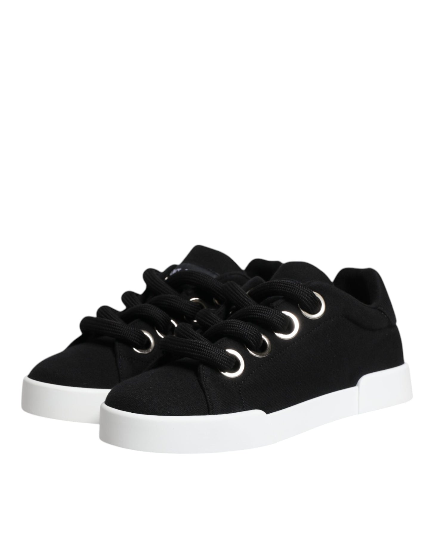 Dolce & Gabbana Black Portofino Low Top Sneakers Shoes - EU37/US7