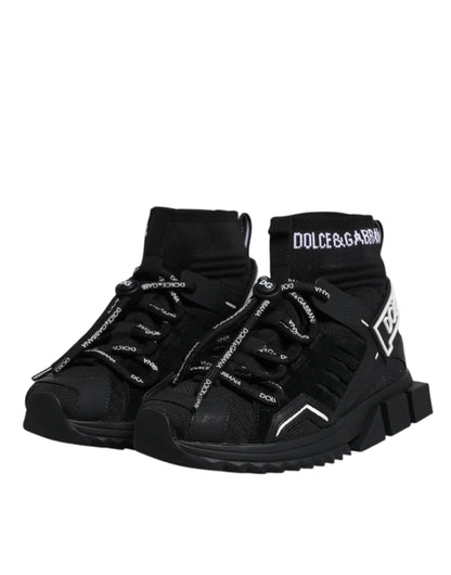 Dolce & Gabbana Black Sorrento Socks Logo Sneakers Shoes - EU36/US6