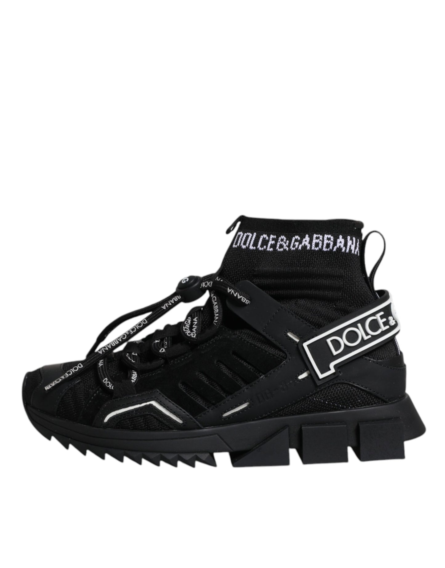 Dolce & Gabbana Black Sorrento Socks Logo Sneakers Shoes - EU36/US6