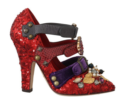 Dolce & Gabbana Red Bellucci Alta Moda Embellished Pumps - EU36/US5.5