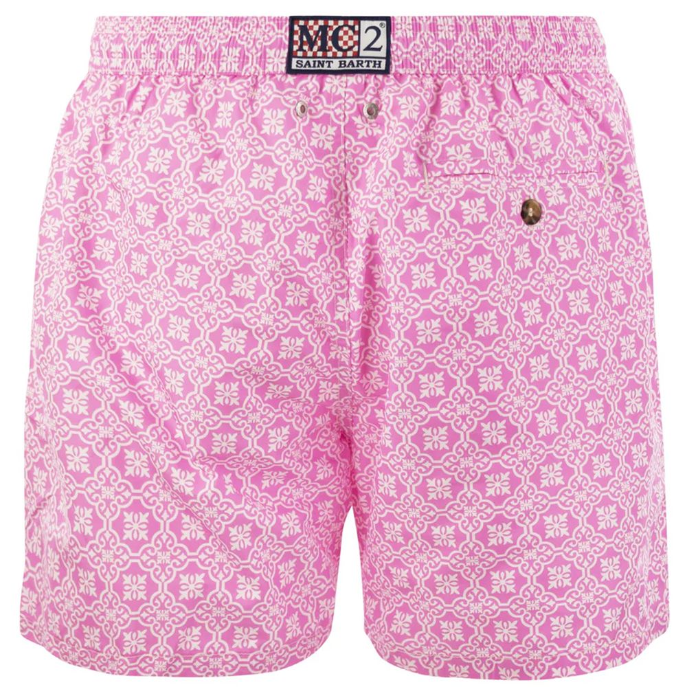 MC2 Saint Barth Pink Polyester Men's Swimwear Boxer