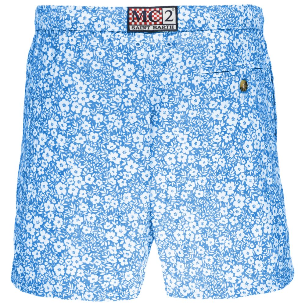 MC2 Saint Barth Light Blue Polyester Men Swim Trunk - M