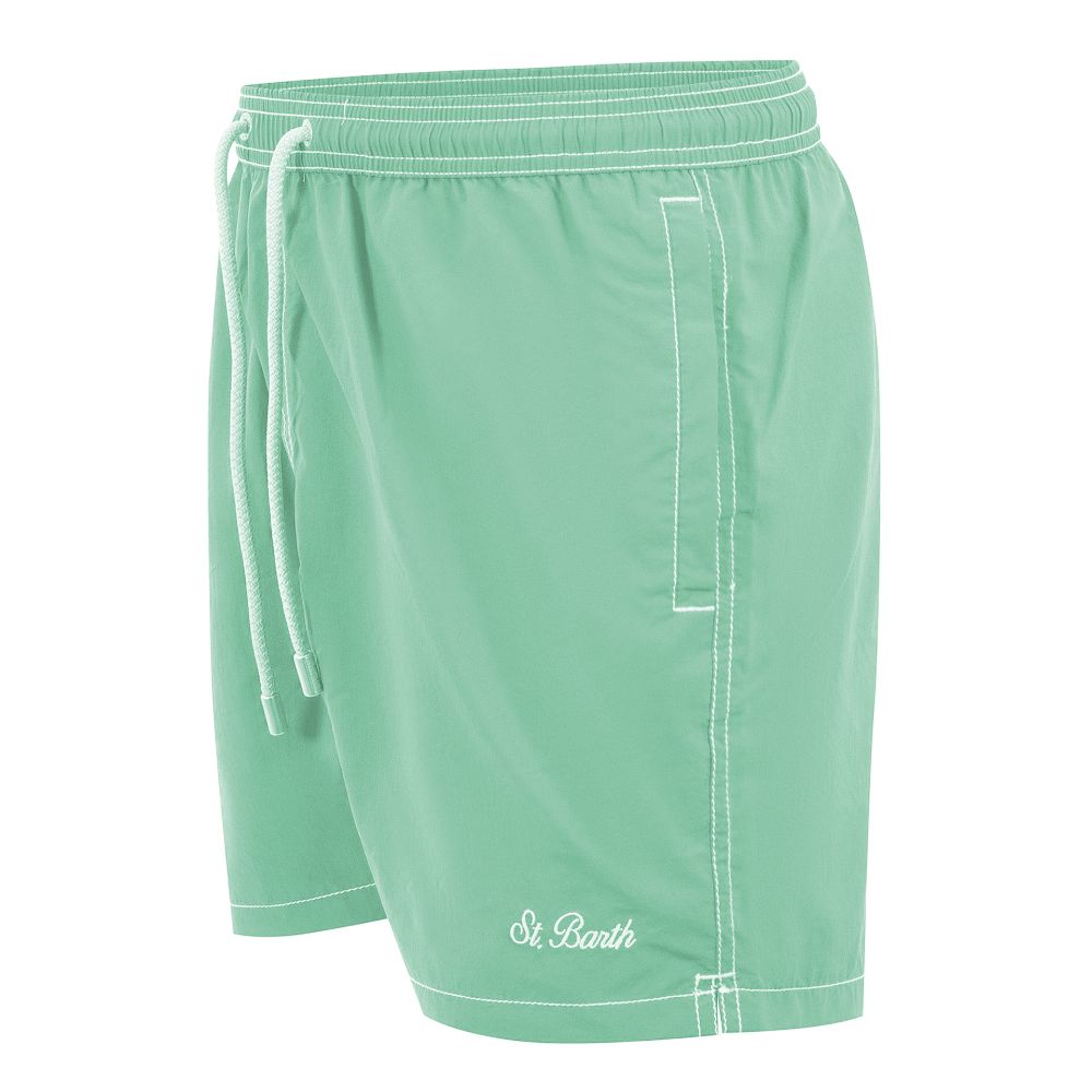 MC2 Saint Barth Green Polyester Men Swim Boxer