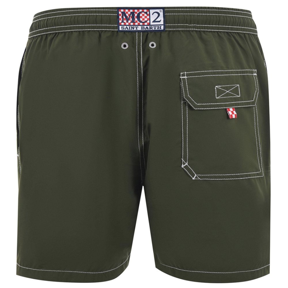 MC2 Saint Barth Green Polyester Men's Swimwear Boxer